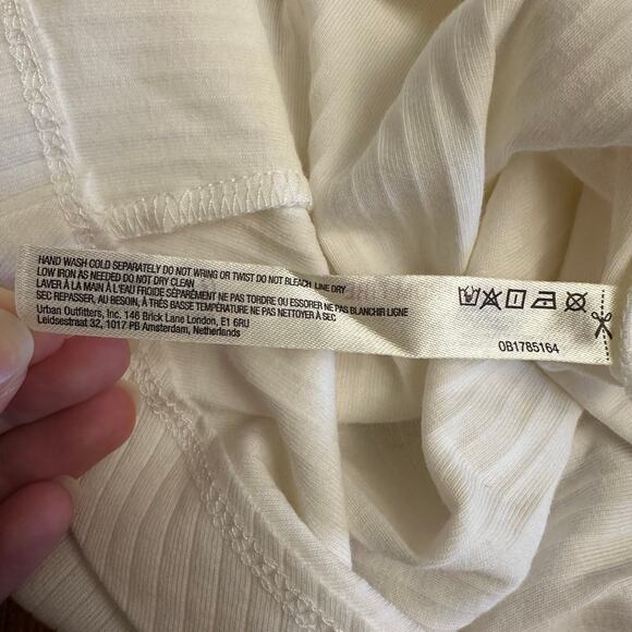 Free People Intimately Ribbed White V-Notch Cami Tank Top Cotton Stretch - Picture 6 of 6